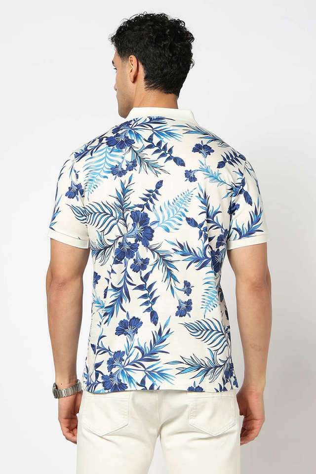 Floral-Cotton-Slim-Fit-Men-Polo-T-Shirt