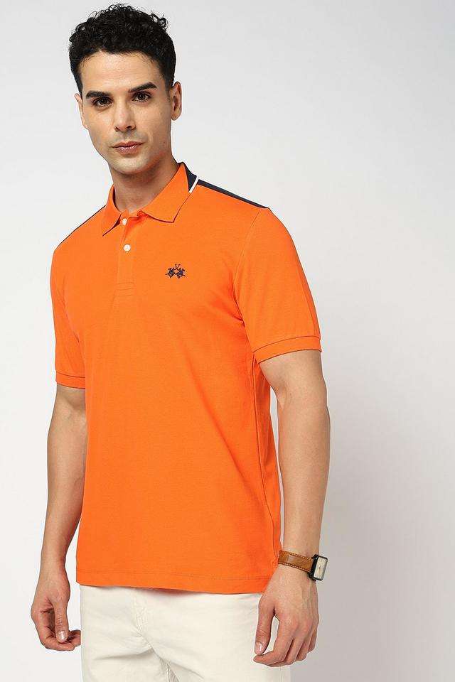 Solid-Cotton-Blend-Polo-Men-s-T-Shirt