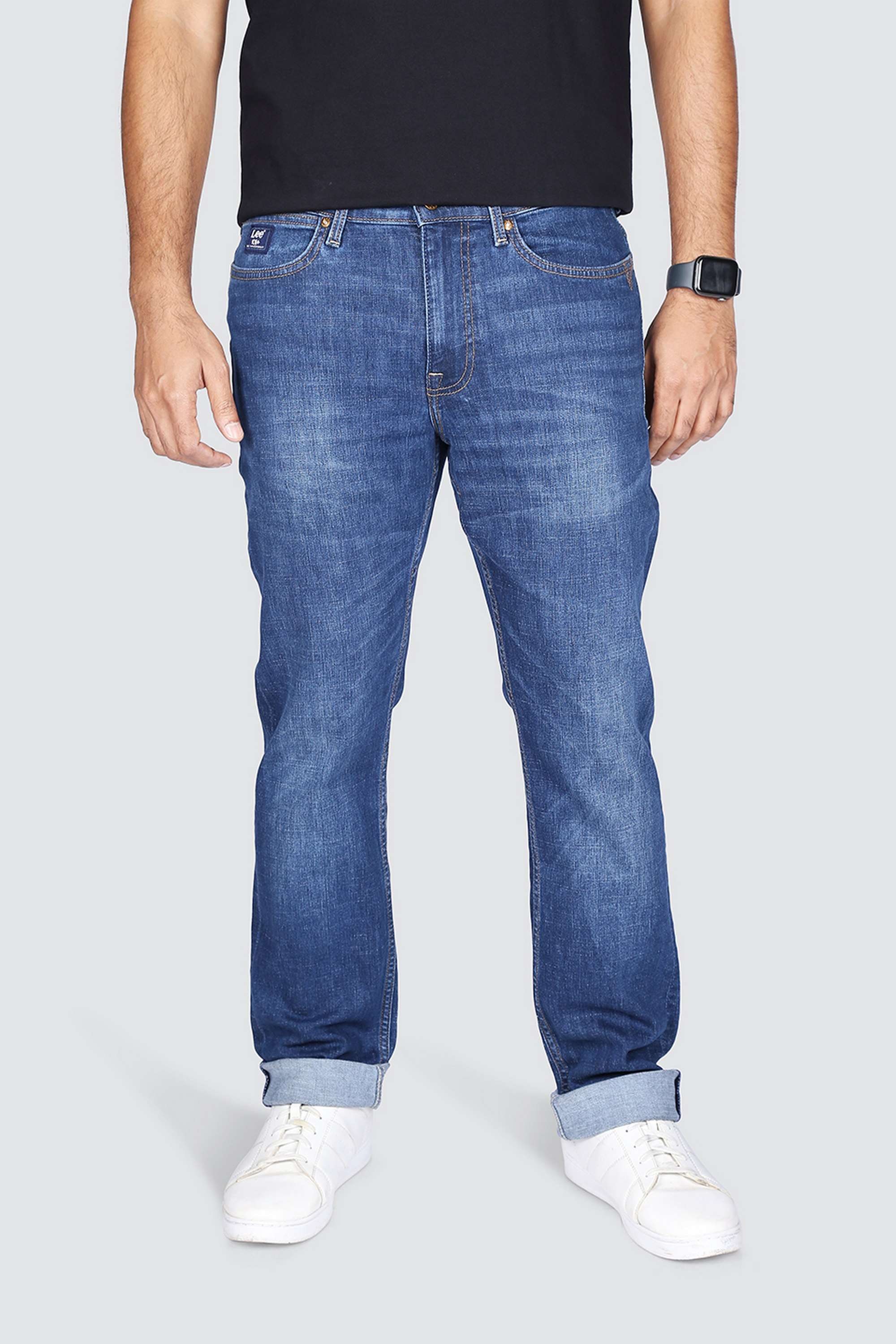 Light-Wash-Casual-Wear-Straight-Fit-Men-s-Jeans