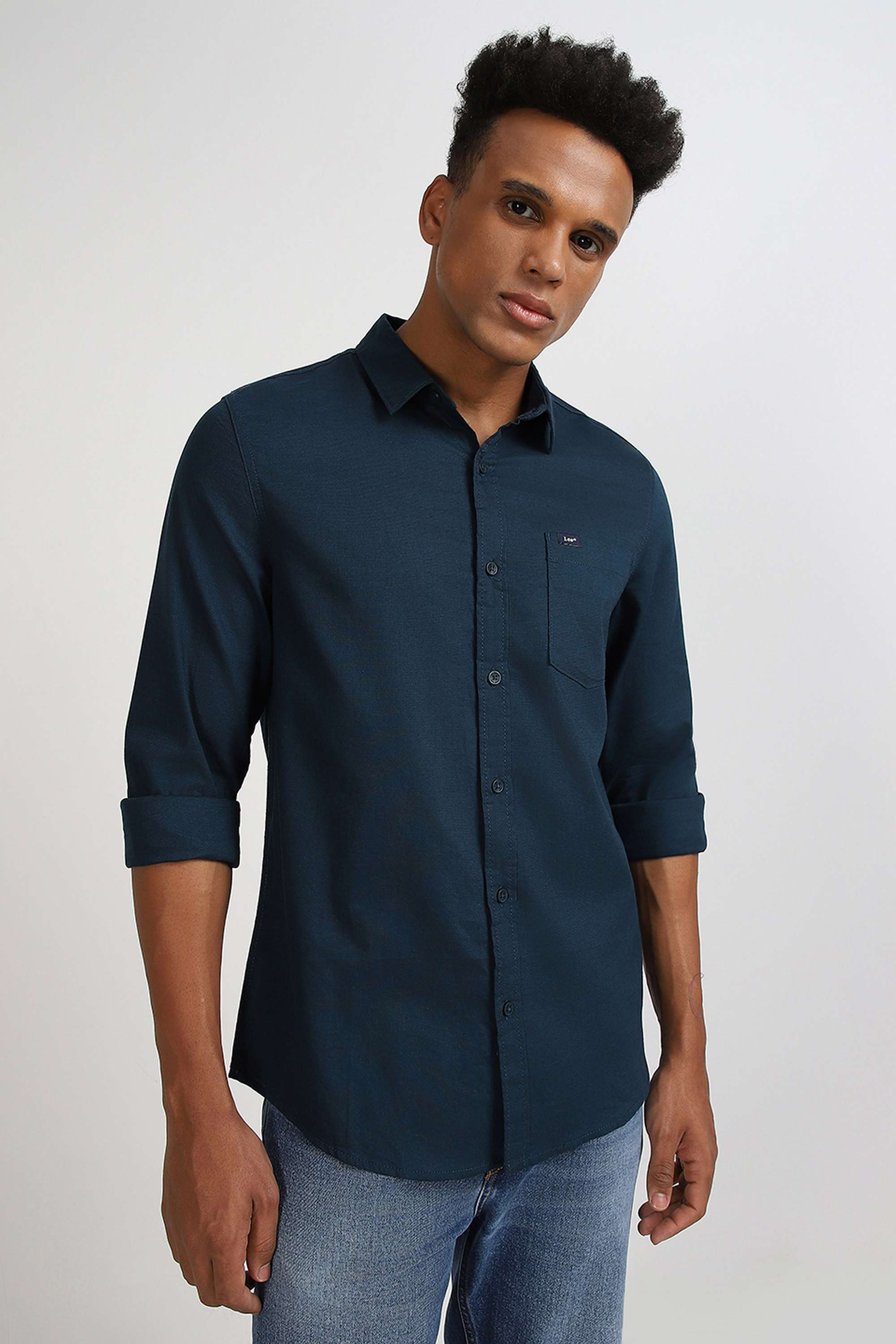 Solid-Cotton-Slim-Fit-Men-s-Shirt