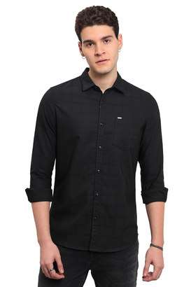 Solid-Blended-Fabric-Slim-Fit-Men-s-Casual-Shirt