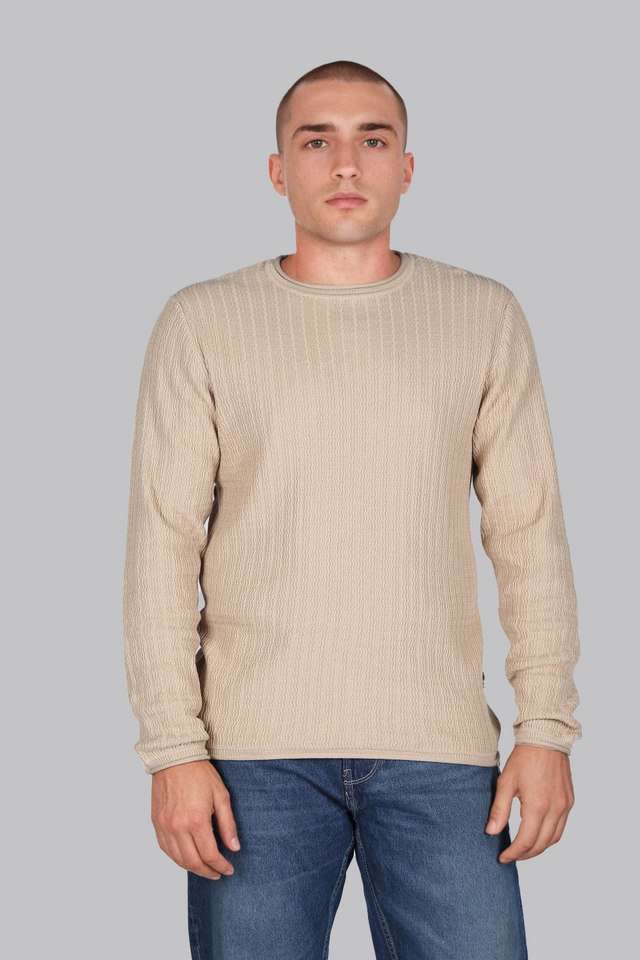 Textured-Cotton-Regular-Fit-Men-T-Shirt