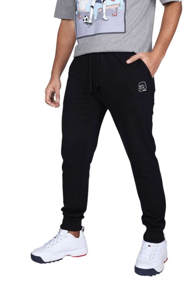 Solid-Cotton-Tapered-Fit-Men-s-Track-Pants