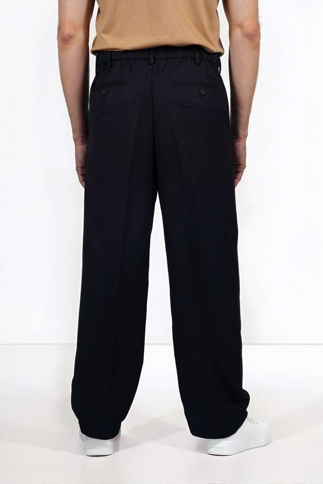 Solid-Polyester-Blend-Relaxed-Fit-Men-s-Casual-Wear-Trousers