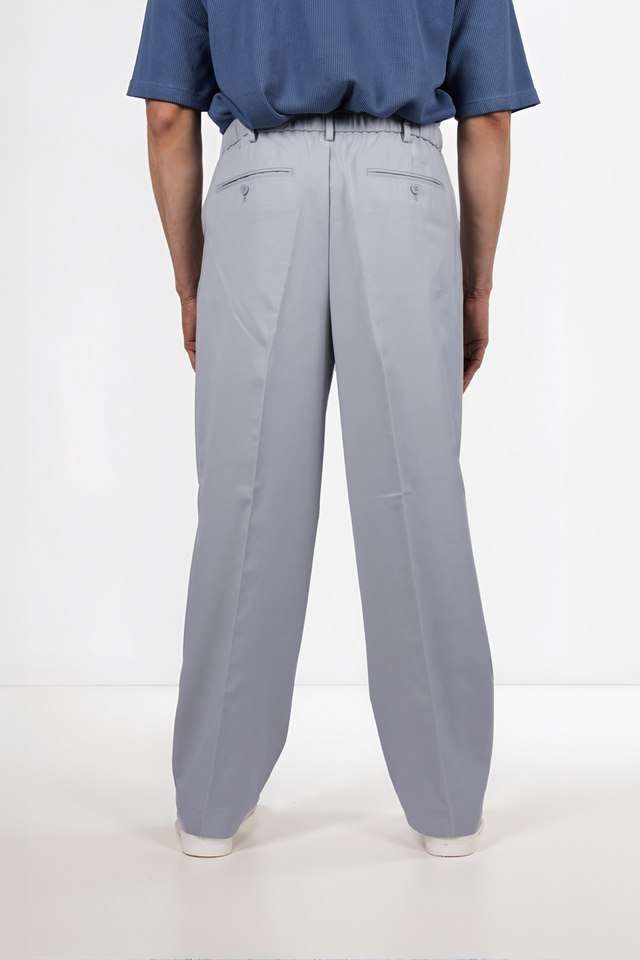 Solid-Polyester-Blend-Relaxed-Fit-Men-s-Casual-Wear-Trousers