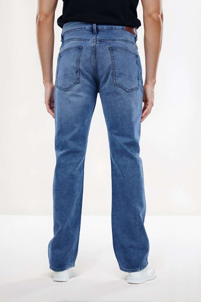 Light-Wash-Cotton-Polyester-Terry-Bootcut-Fit-Men-s-Jeans