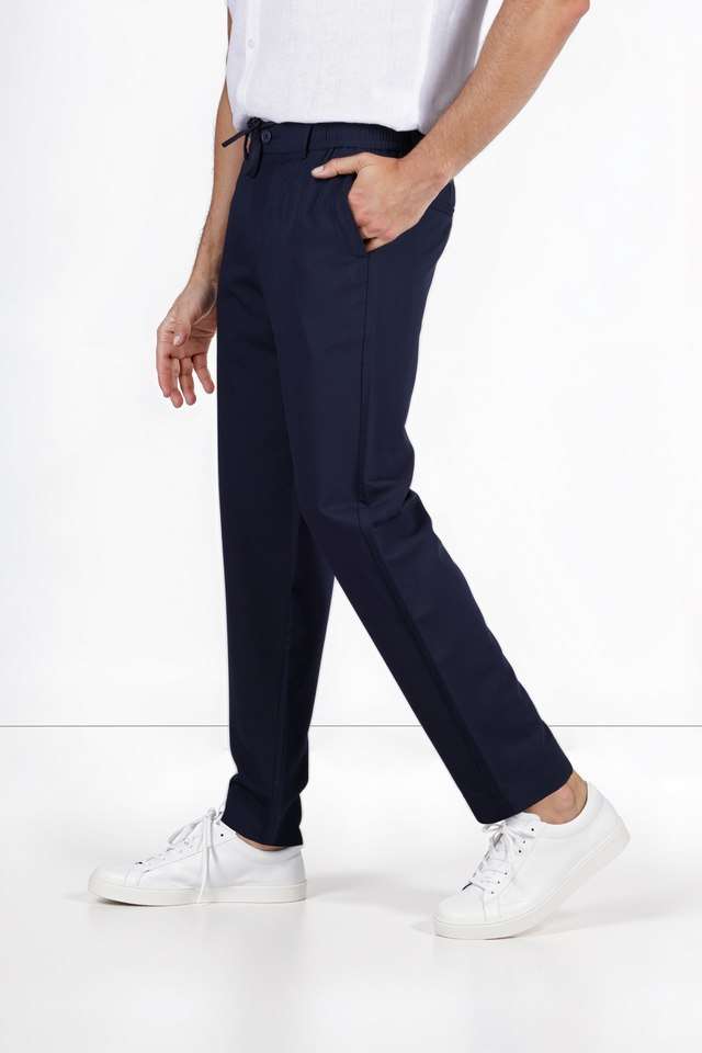 Solid-Terrylene-Rayon-Regular-Fit-Men-s-Casual-Wear-Trousers