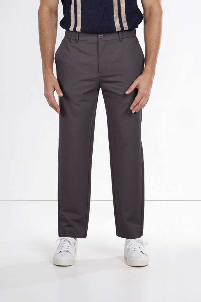 Solid-Terrylene-Rayon-Regular-Fit-Men-s-Casual-Wear-Trousers