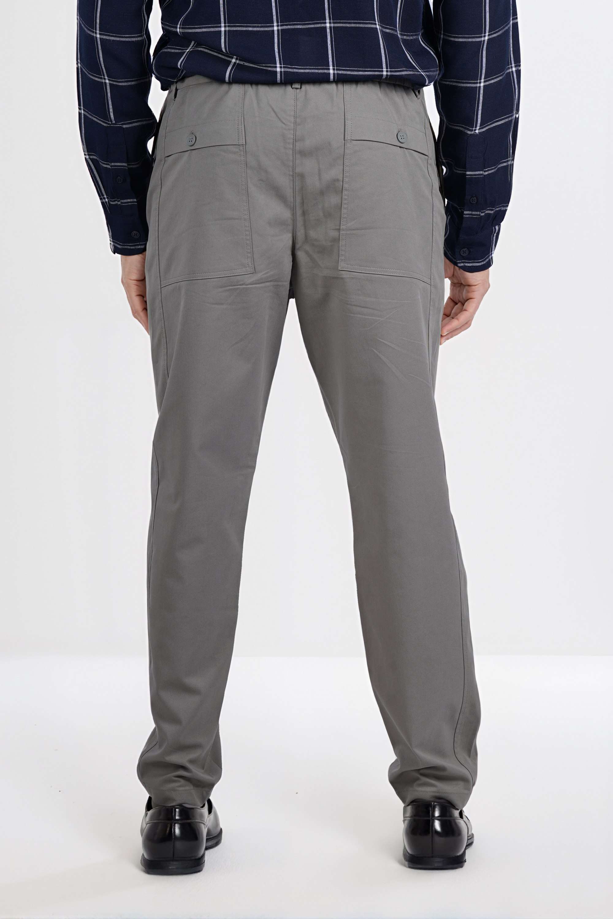 Solid-Polyester-Blend-Regular-Fit-Men-s-Casual-Wear-Trousers