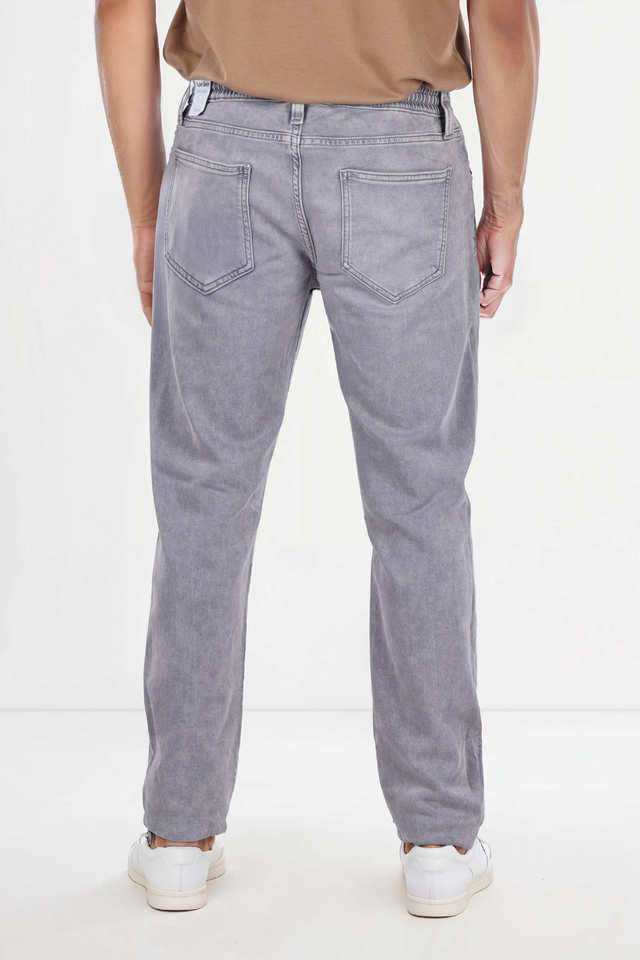 Light-Wash-Cotton-Polyester-Terry-Slim-Fit-Men-s-Jeans