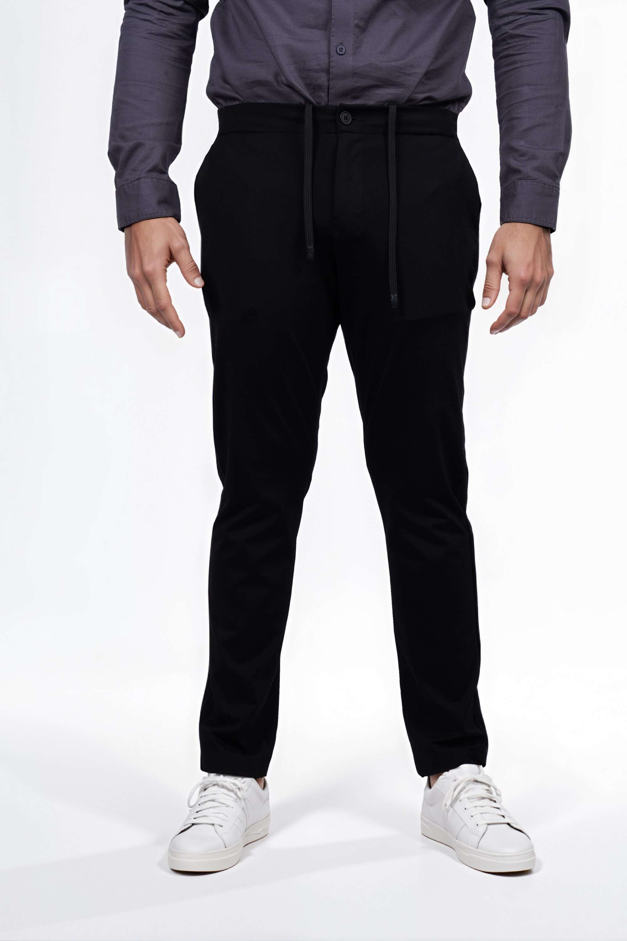 Solid-Rayon-Slim-Fit-Men-s-Casual-Trousers
