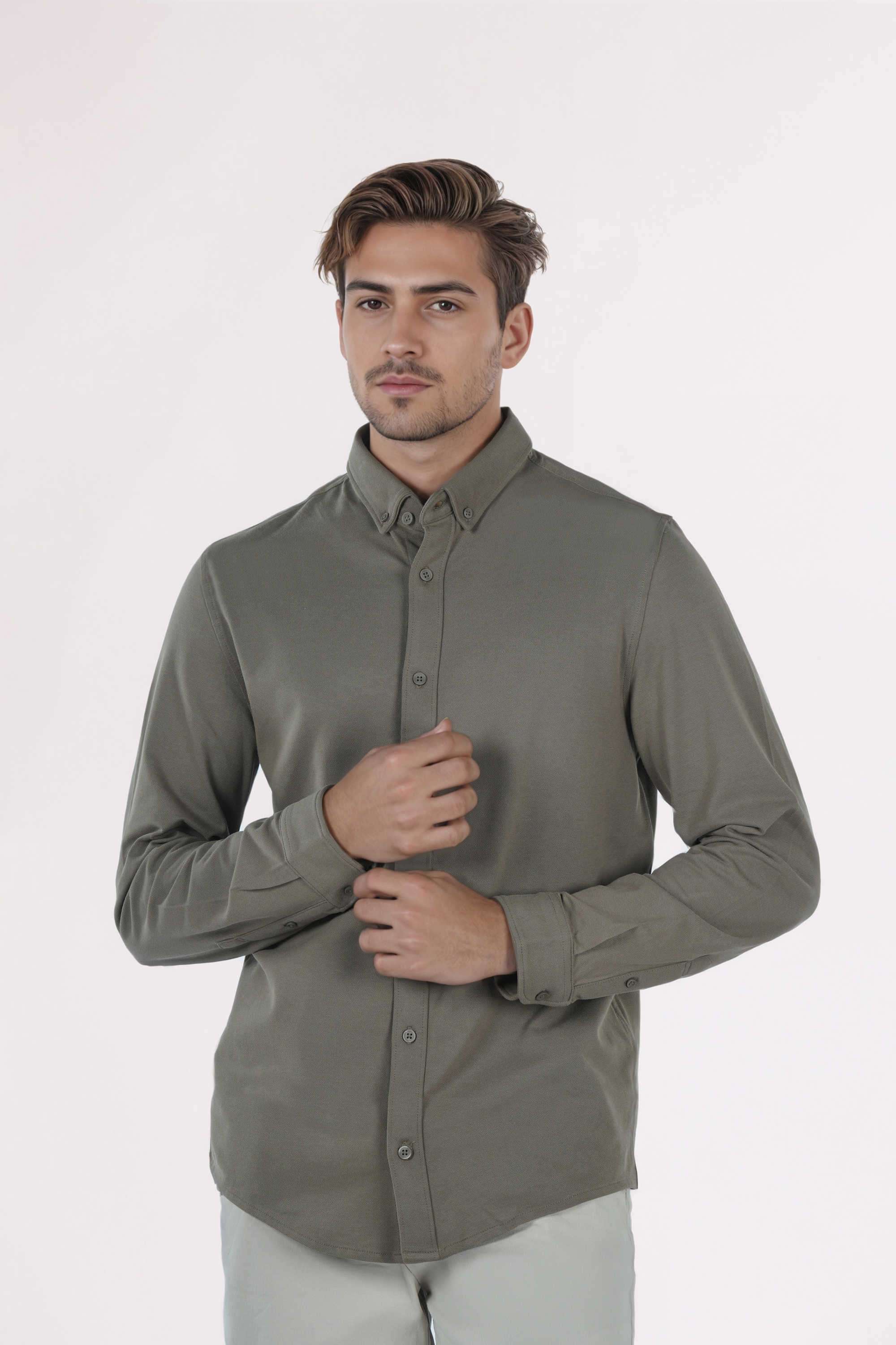 Solid-Cotton-Regular-Fit-Men-s-Casual-Shirt