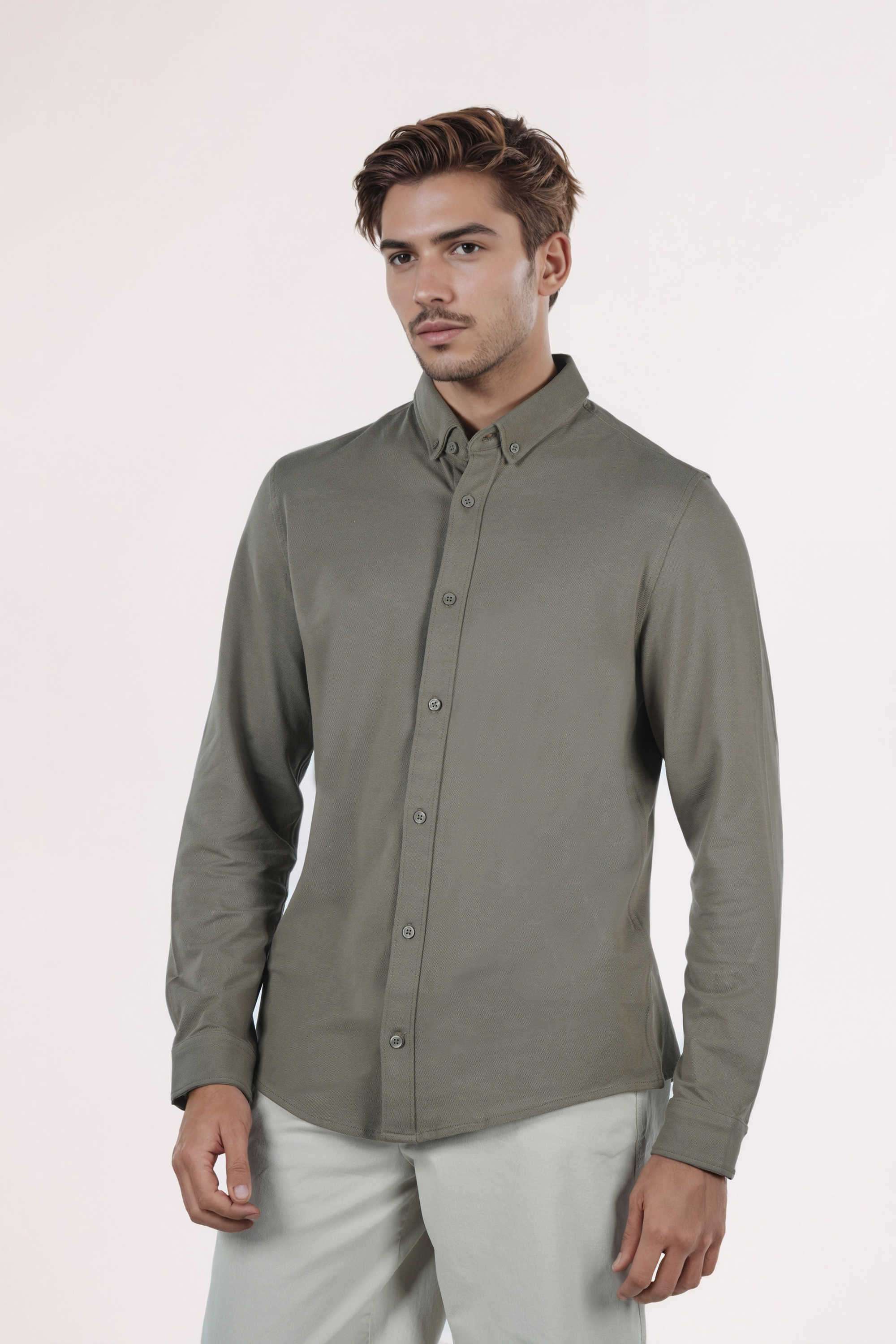 Solid-Cotton-Regular-Fit-Men-s-Casual-Shirt