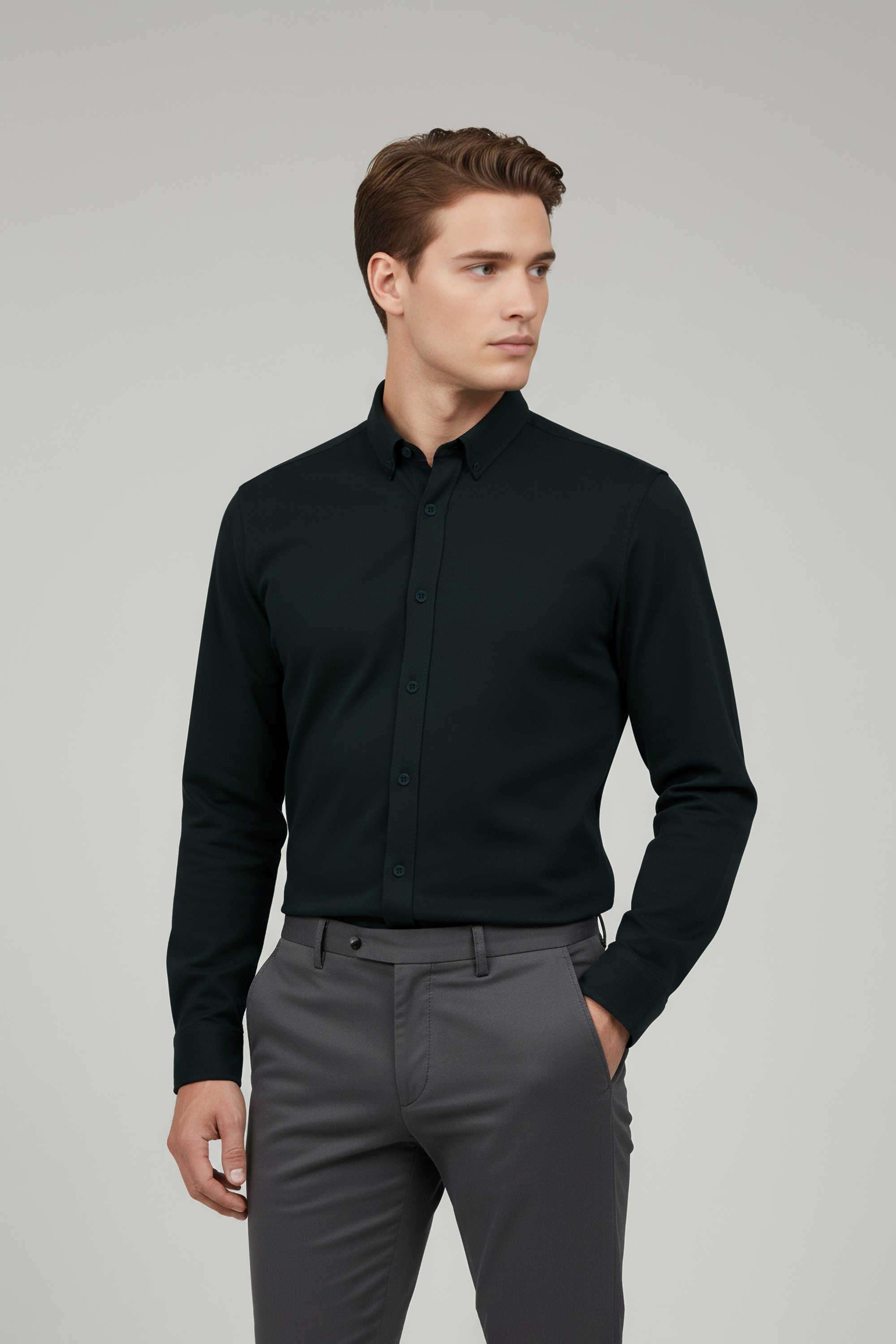 Solid-Cotton-Regular-Fit-Men-s-Casual-Shirt