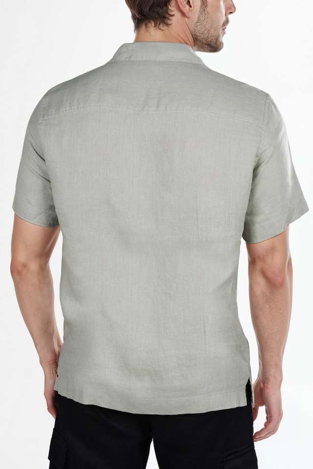 Solid-Linen-Regular-Fit-Men-s-Casual-Wear-Shirt
