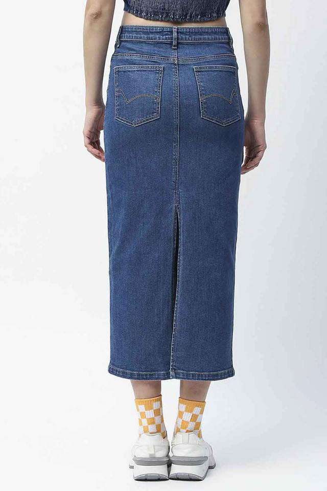 Solid-Straight-Fit-Cotton-Women-s-Casual-Wear-Skirts