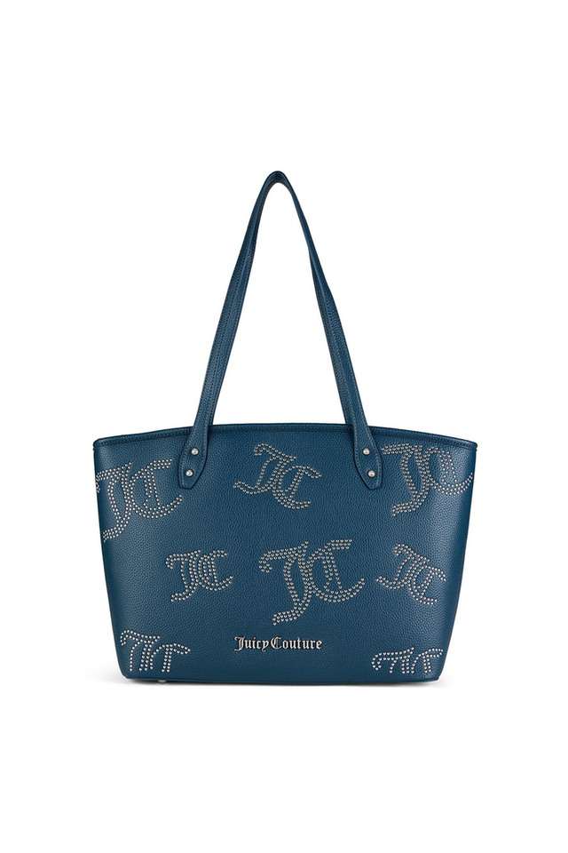 Buy JUICY COUTURE Navy Textured PU Zipper Closure Women's Tote Bag