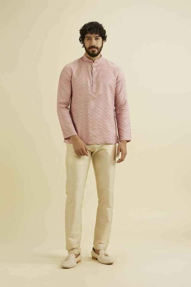 Printed-Blended-Fabric-Regular-Fit-Men-s-Short-Kurta