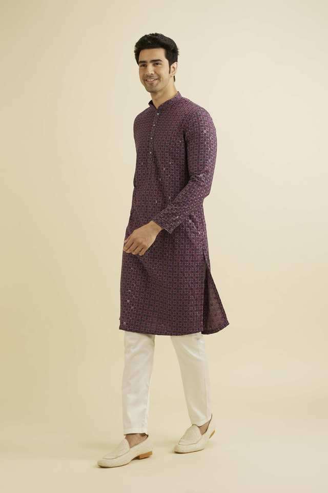 Printed-Blended-Fabric-Regular-Fit-Men-s-Kurta-Set