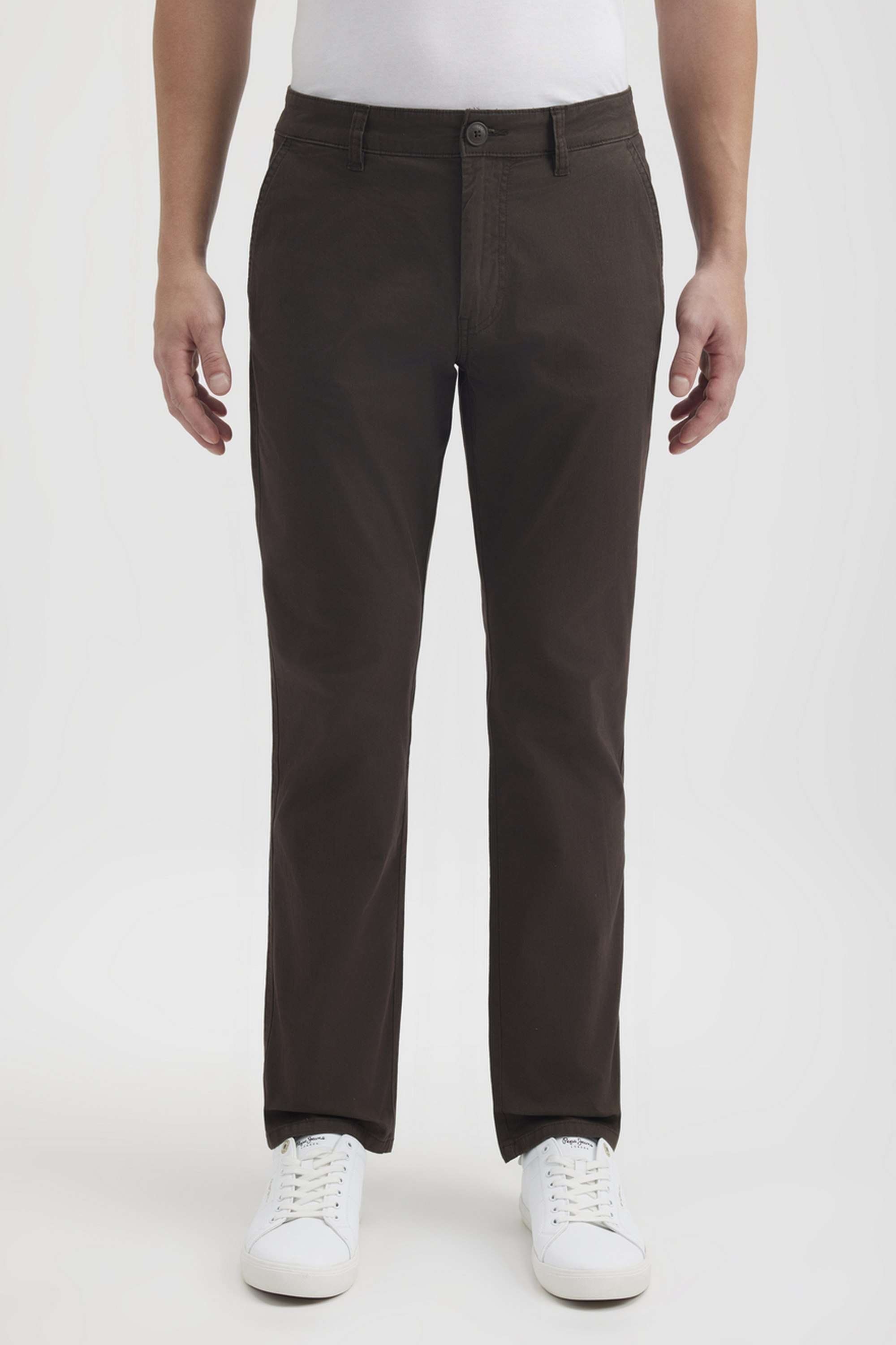 Solid-Blended-Fabric-Straight-Fit-Men-Trousers