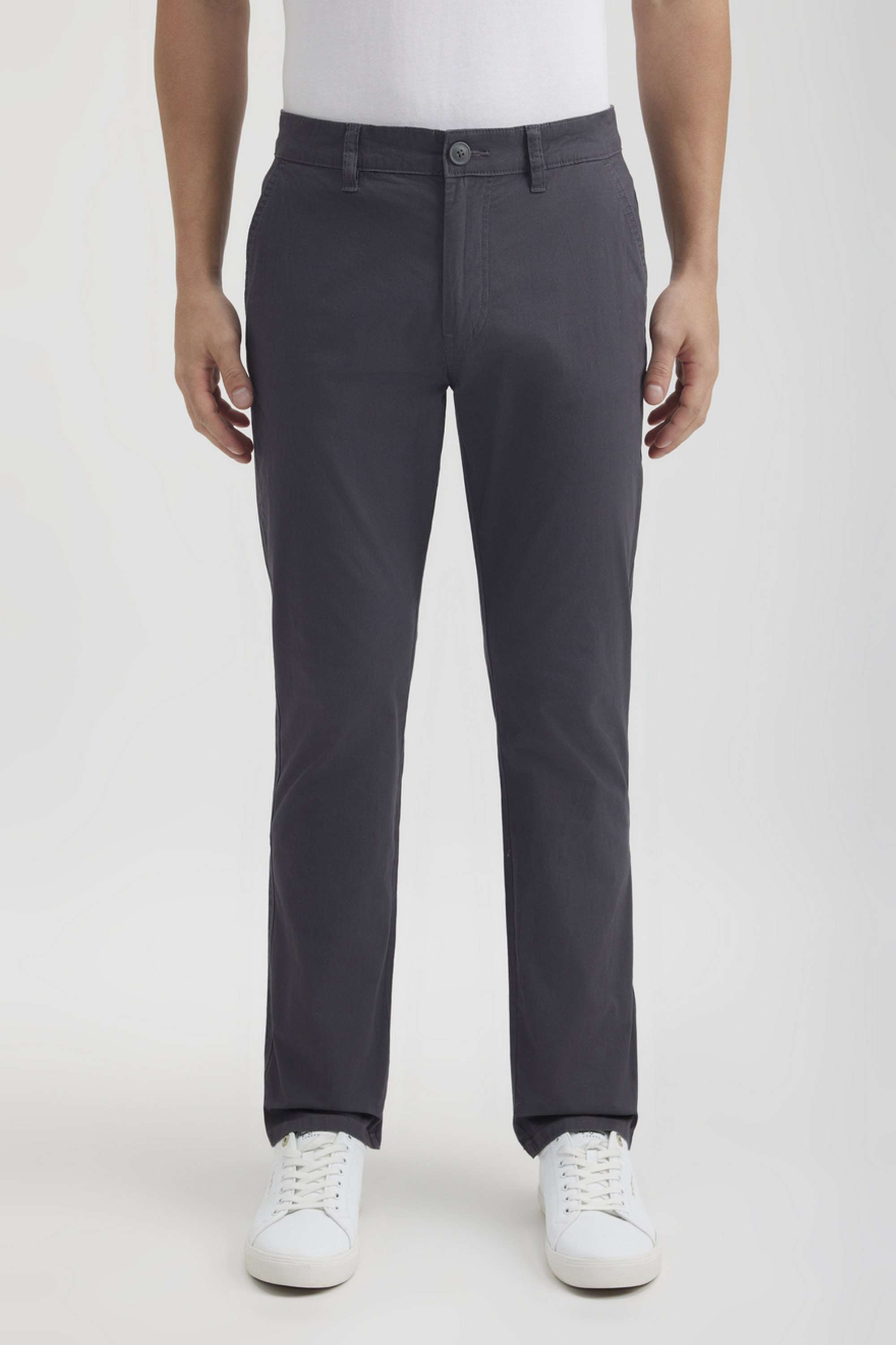 Solid-Blended-Fabric-Straight-Fit-Men-Trousers