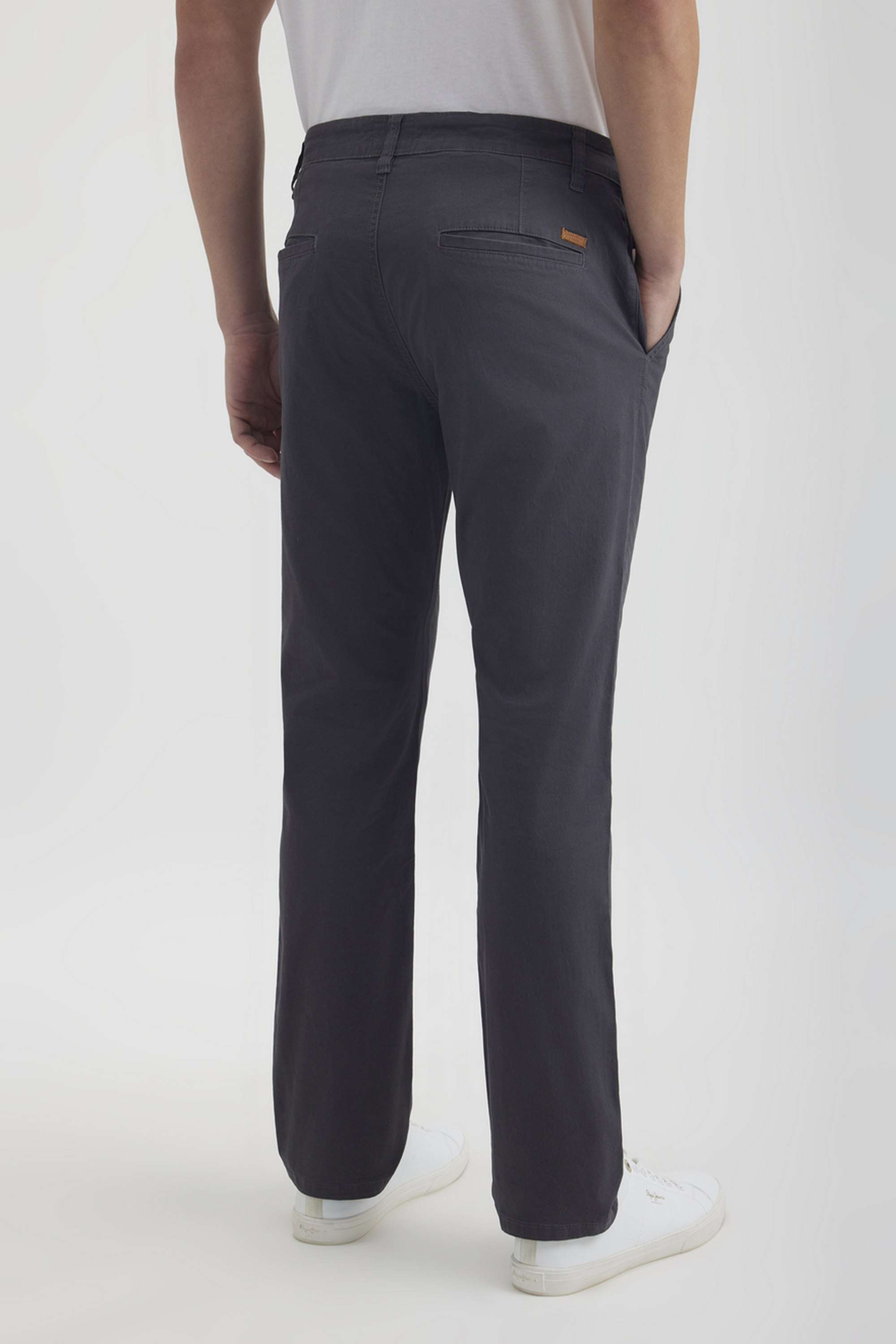 Solid-Blended-Fabric-Straight-Fit-Men-Trousers