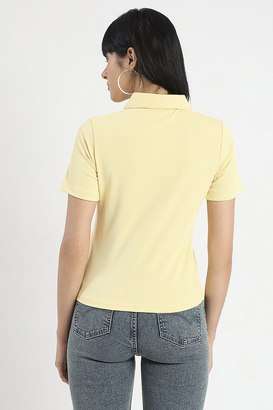 Solid-Polyester-Relaxed-Fit-Women-s-Top