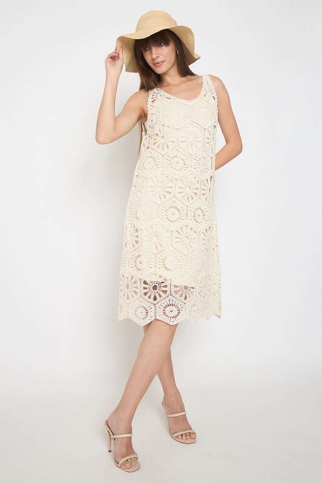 Printed-Cotton-V-Neck-Women-s-Midi-Dress