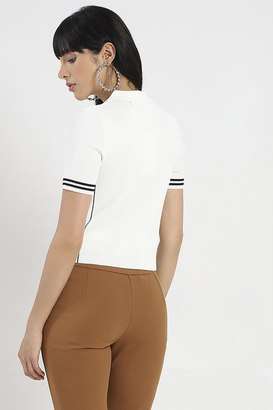 Knitted-Viscose-Collared-Women-s-Top