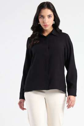 Solid-Rayon-Relaxed-Fit-Women-s-Shirt