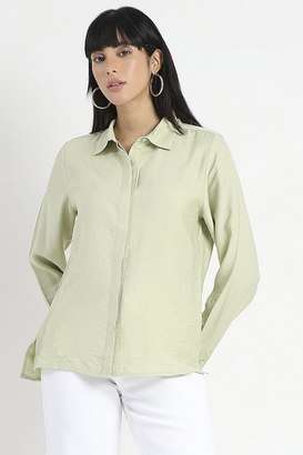 Solid-Rayon-Relaxed-Fit-Women-s-Shirt