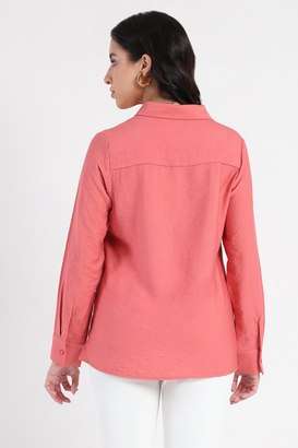 Solid-Rayon-Relaxed-Fit-Women-s-Shirt