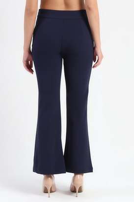 Solid-Polyester-Relaxed-Fit-Women-s-Trousers