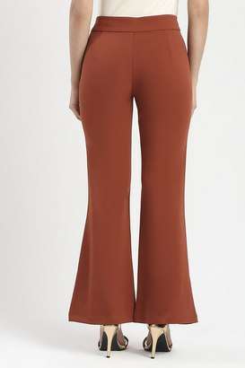 Solid-Polyester-Relaxed-Fit-Women-s-Trousers