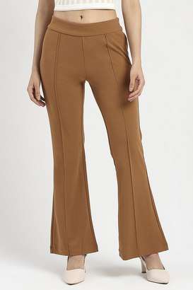 Solid-Polyester-Relaxed-Fit-Women-s-Trousers