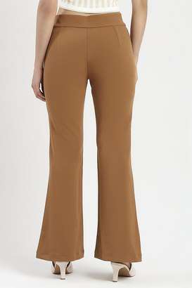 Solid-Polyester-Relaxed-Fit-Women-s-Trousers