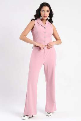 Solid-Polyester-Relaxed-Fit-Women-s-Co-Ord-Set