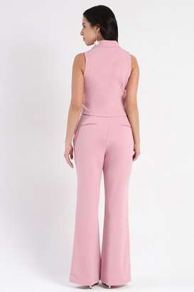 Solid-Polyester-Relaxed-Fit-Women-s-Co-Ord-Set