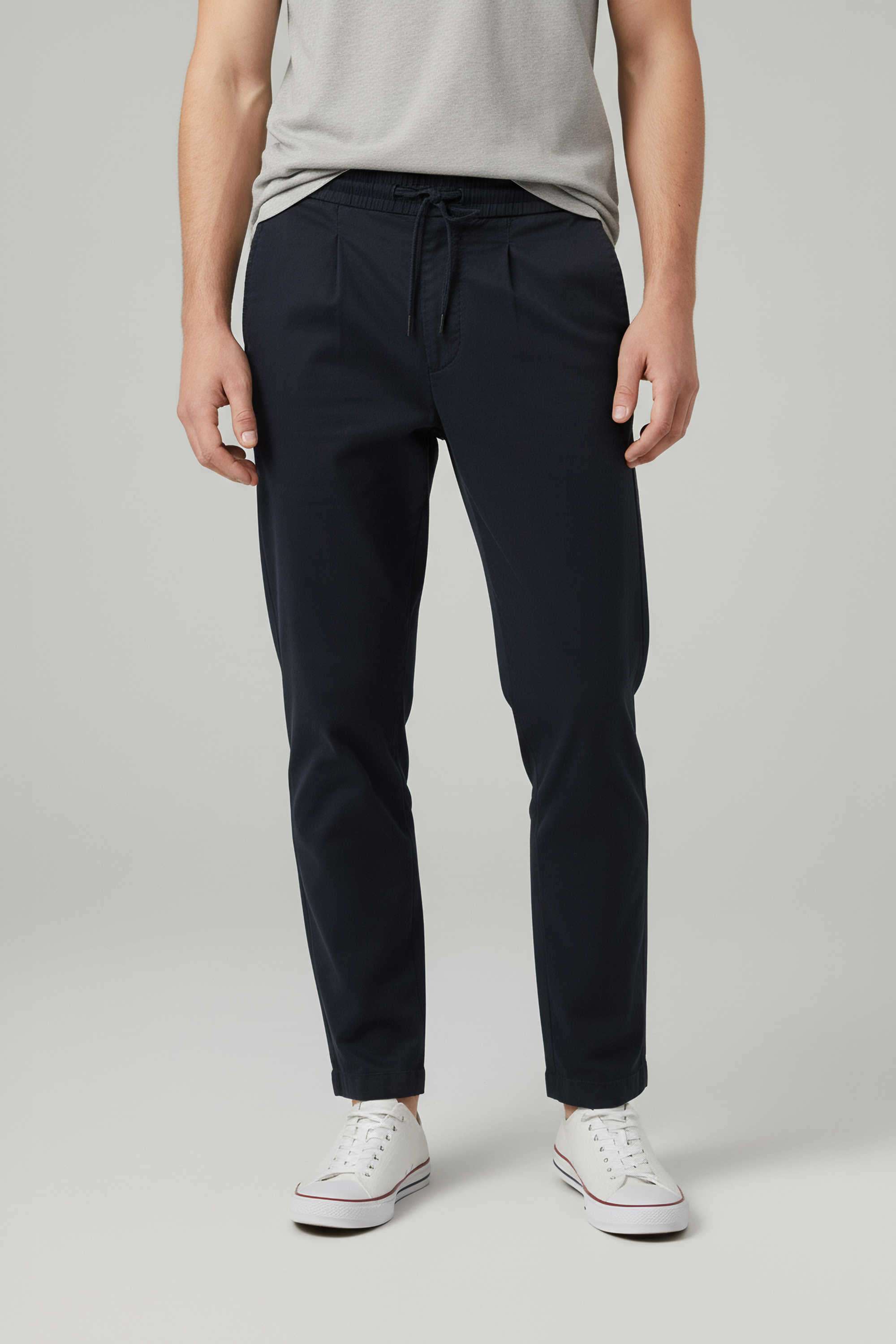 Solid-Cotton-Relaxed-Fit-Men-s-Casual-Trousers