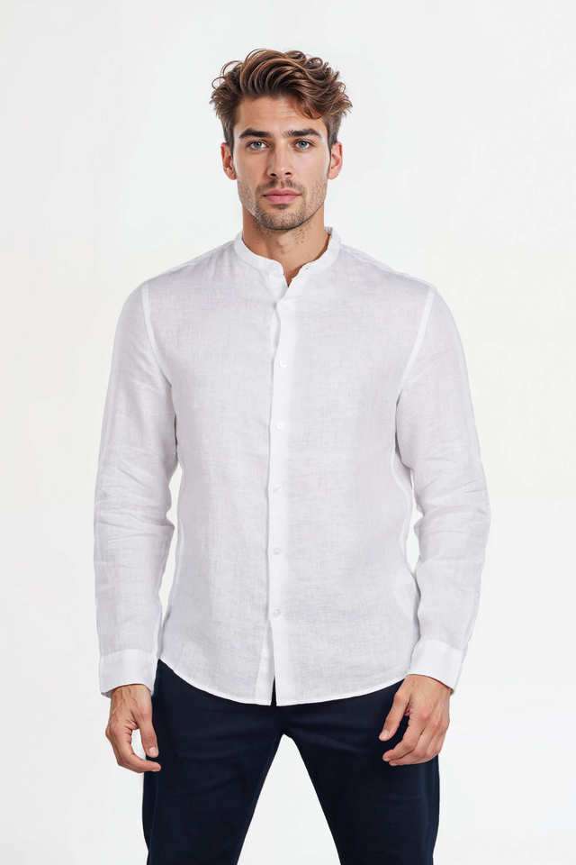Solid-Linen-Regular-Fit-Men-s-Casual-Wear-Shirt