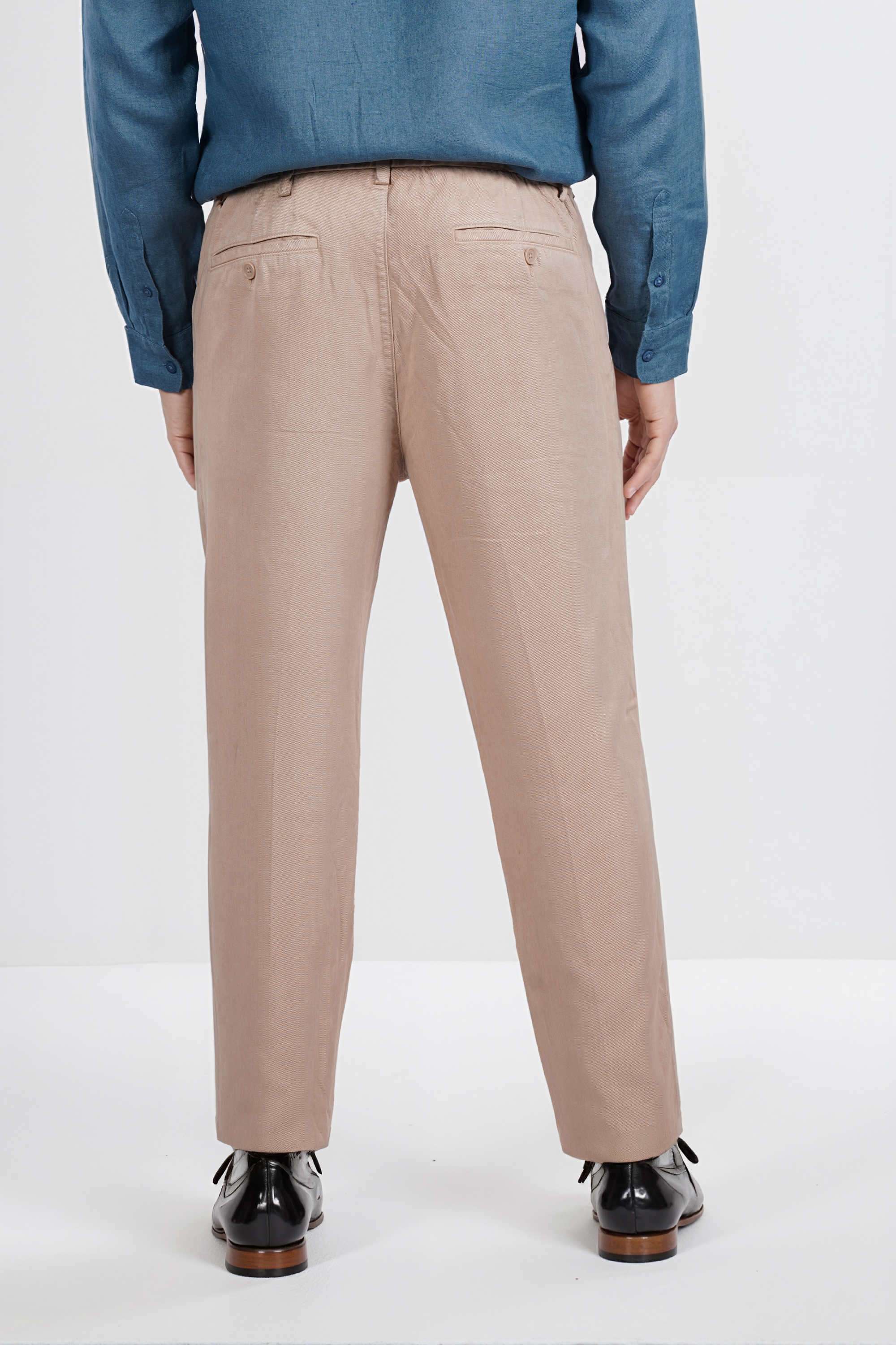 Solid-Tencel-Straight-Fit-Men-s-Casual-Wear-Trousers