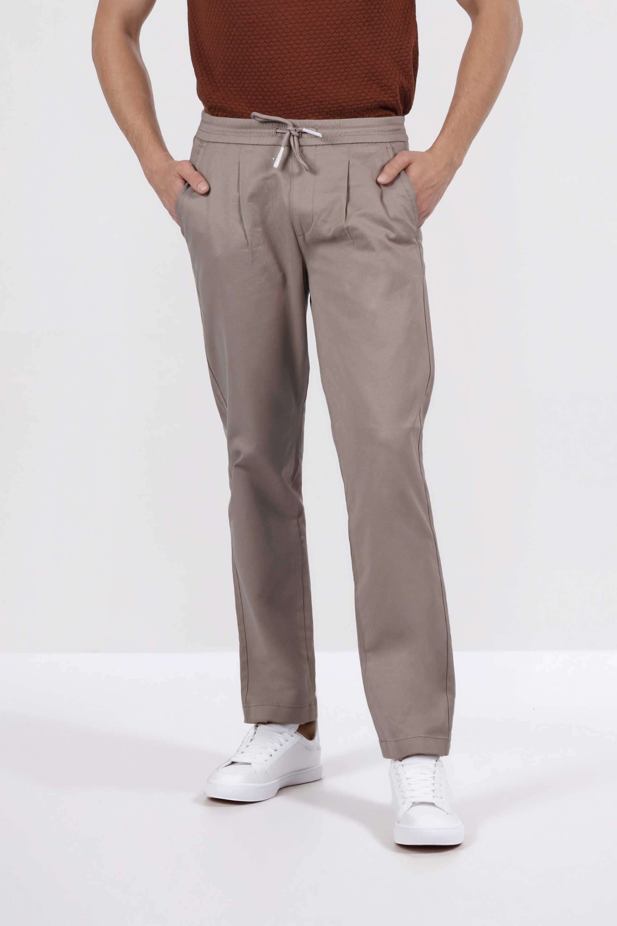 Solid-Cotton-Relaxed-Fit-Men-s-Casual-Trousers