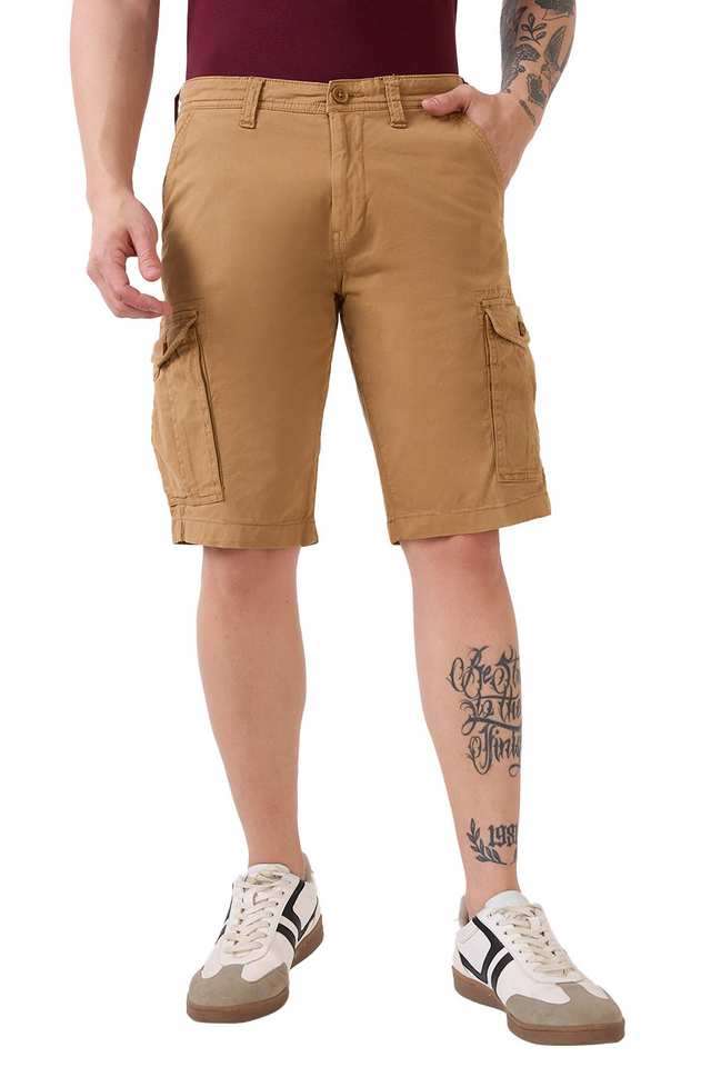 Solid-Cotton-Regular-Fit-Men-s-Shorts