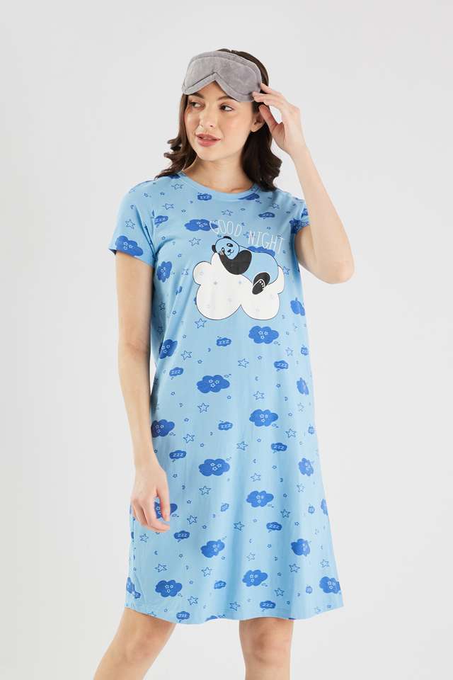 Half-Sleeves-Regular-Fit-Cotton-Women-s-Night-Dress