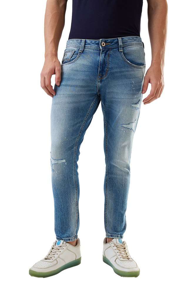 Light-Wash-Blended-Fabric-Slim-Fit-Men-s-Jeans