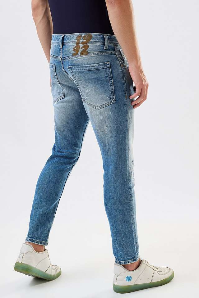 Light-Wash-Blended-Fabric-Slim-Fit-Men-s-Jeans