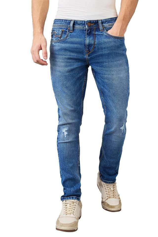 Light-Wash-Blended-Fabric-Slim-Fit-Men-s-Jeans