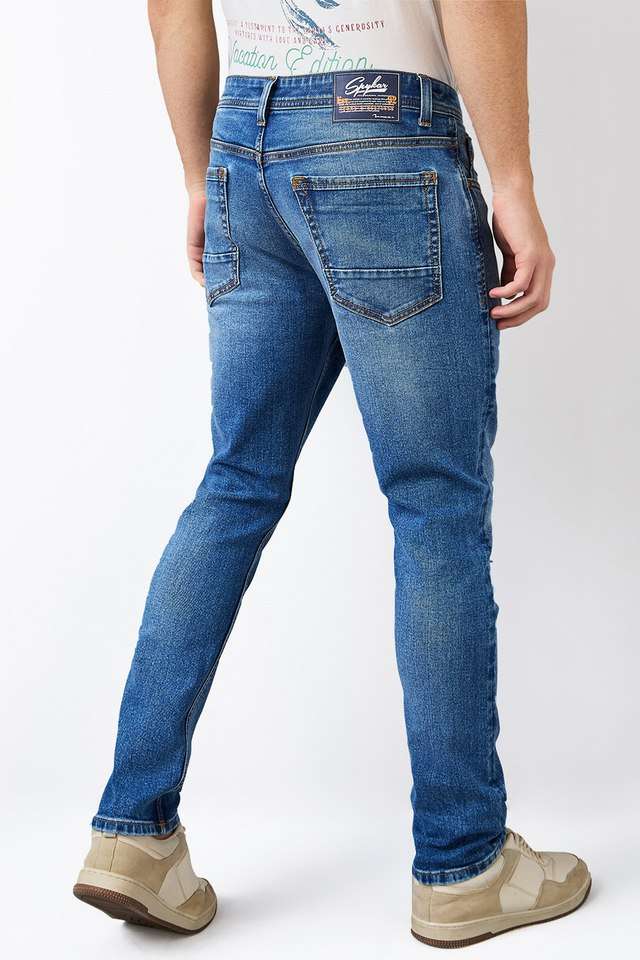 Light-Wash-Blended-Fabric-Slim-Fit-Men-s-Jeans