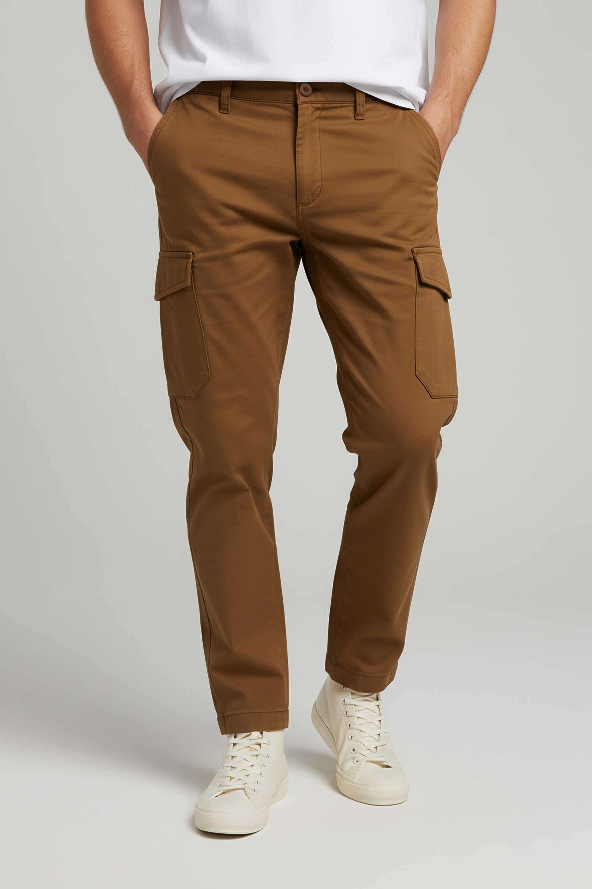 Solid-Cotton-Straight-Fit-Men-s-Casual-Trousers