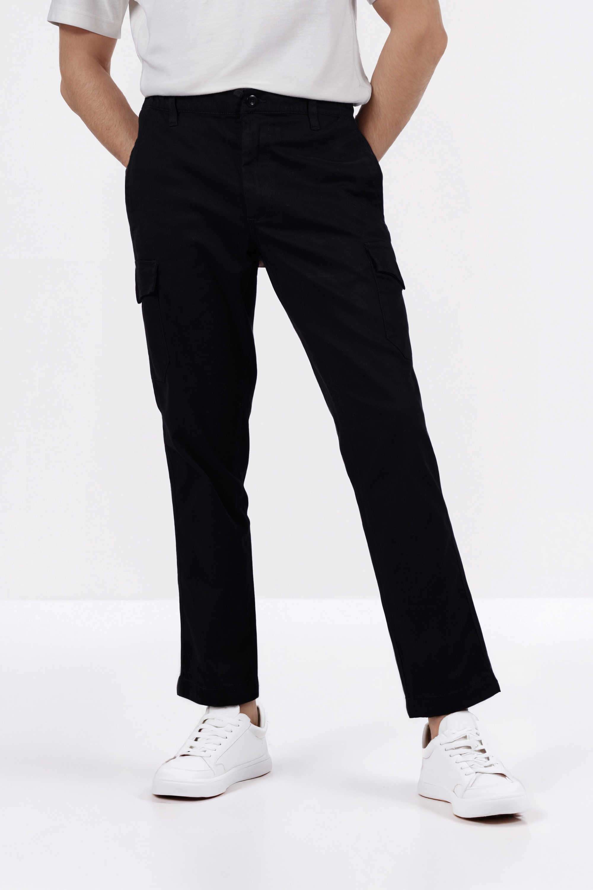 Solid-Cotton-Straight-Fit-Men-s-Casual-Trousers